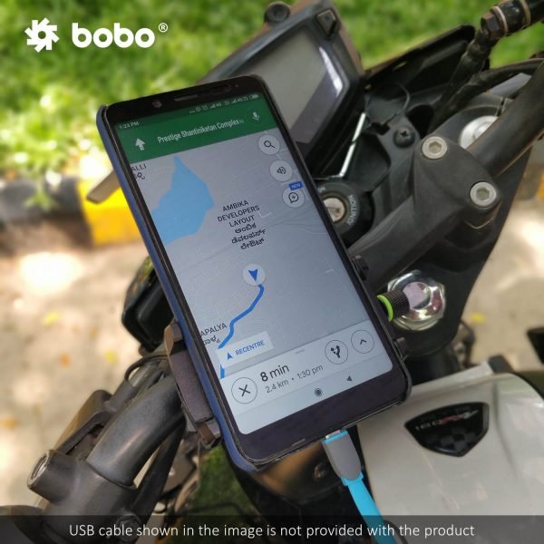 BOBO BM2 Claw-Grip Aluminium Bike Phone Holder (with 2.5A USB charger) Motorcycle Mobile Mount - Image 4