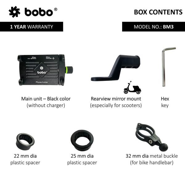 BOBO BM3 Claw-Grip Aluminum Bike / Cycle Phone Holder Motorcycle Mobile Mount - Image 6
