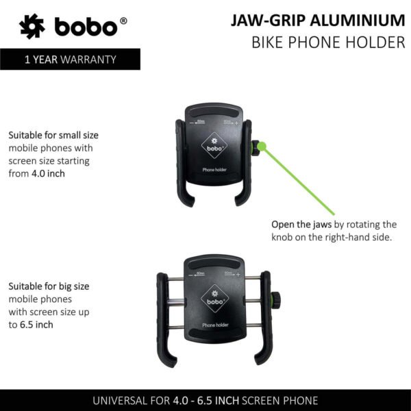 BOBO BM4 Jaw-Grip Bike / Cycle Phone Holder Motorcycle Mobile Mount - Image 3