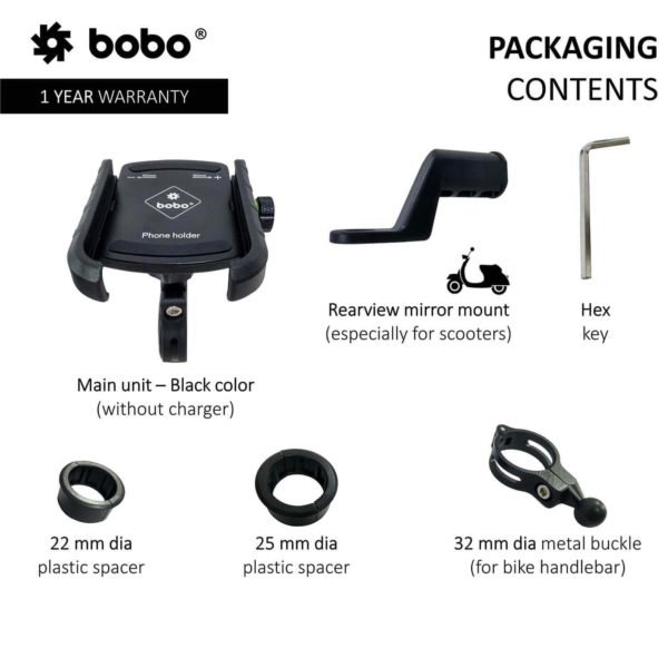 BOBO BM4 Jaw-Grip Bike / Cycle Phone Holder Motorcycle Mobile Mount - Image 5