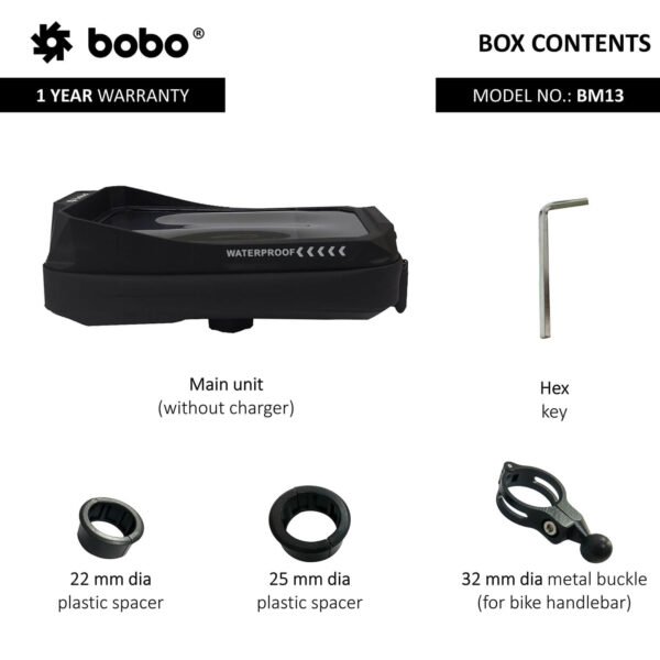 BOBO BM13 Waterproof Zip Box Bike / Cycle Phone Holder Motorcycle Mobile Mount - Image 4