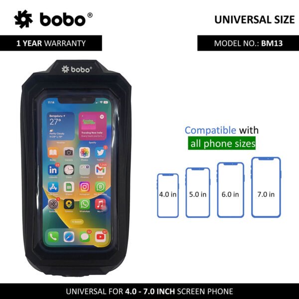 BOBO BM13 Waterproof Zip Box Bike / Cycle Phone Holder Motorcycle Mobile Mount - Image 5