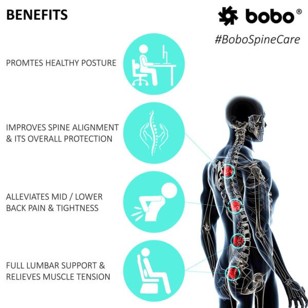 BOBO Memory Foam Lumbar Support Back Cushion - Firmness Designed for Lower Back Pain Relief - Ideal Back Pillow for Office Chair, Car Seat & Travel - Image 2